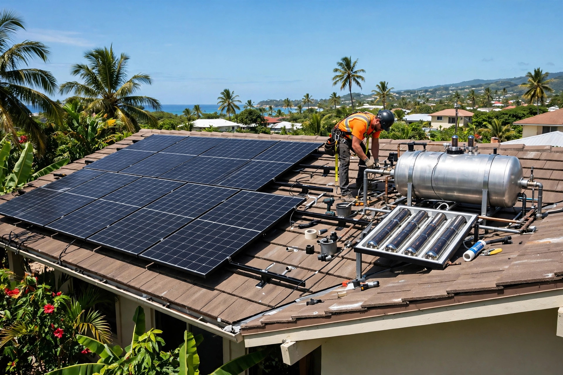 Solar panels on a roof — illustrative image